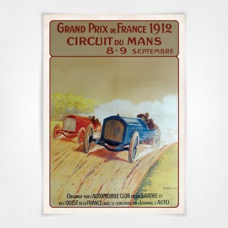 Grand Prix de France 1912 poster - Le Mans French Grand Prix - Guillaume