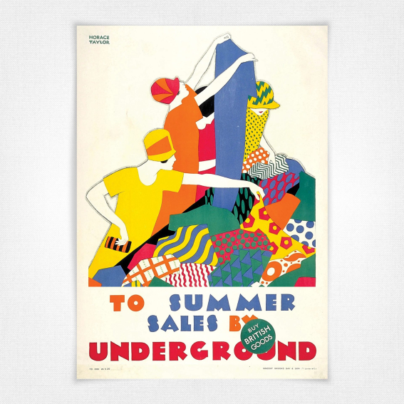 To Summer Sales by Underground poster - Horace Taylor - 1926