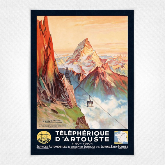 Téléphérique D'Artouste poster - E Paul Champseix - 1935