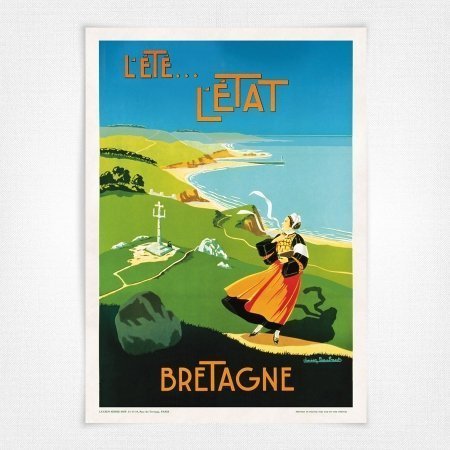 Bretagne L'Ete L'Etat poster - Bretagne Summer State - Lucien Baubaut