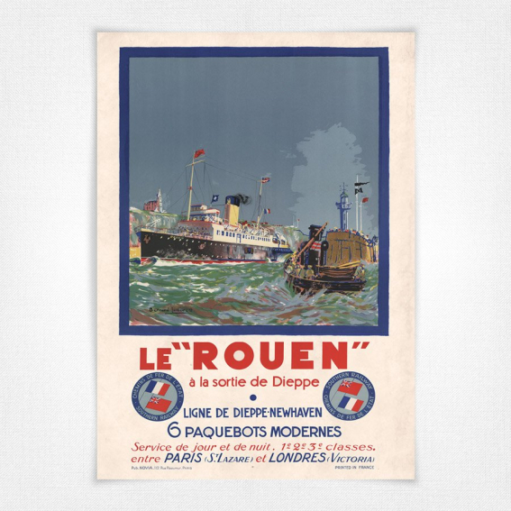 Le Rouen poster à la sortie de Dieppe - 1935 - Bernard Lachèvre