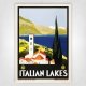 Italian Lakes poster - Italy ENIT travel poster - Como, Maggiore, Garda wall art