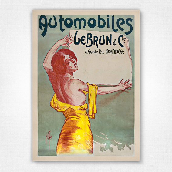 Automobiles Le Brun et Cie poster - vintage car poster - Misti 1899