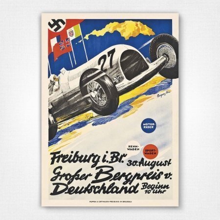 1936 Großer Bergpreis von Deutschland poster - Caspary Blu