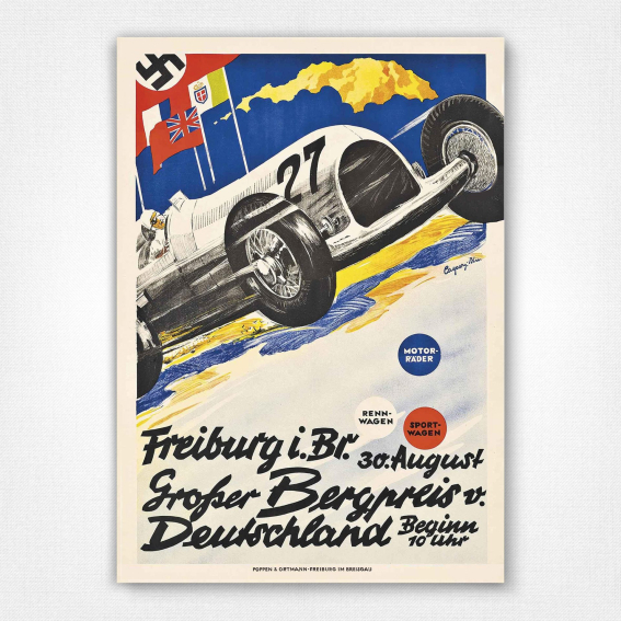 1936 Großer Bergpreis von Deutschland poster - Caspary Blu