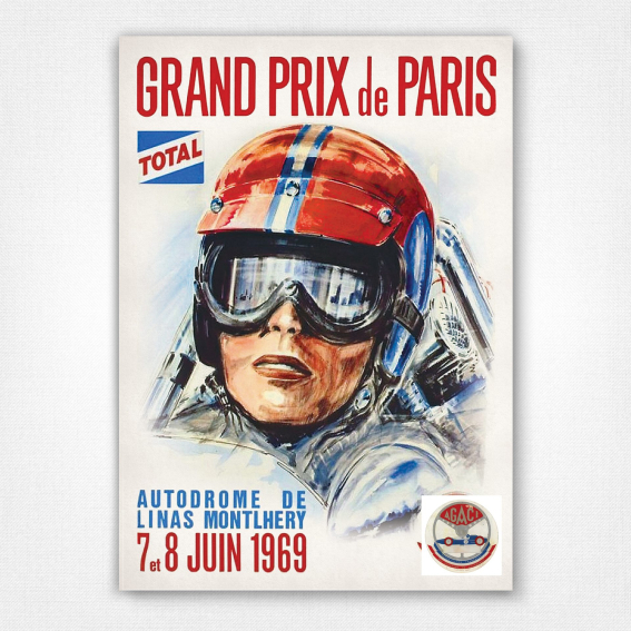1969 Grand Prix de Paris poster - 1969 French Grand Prix poster