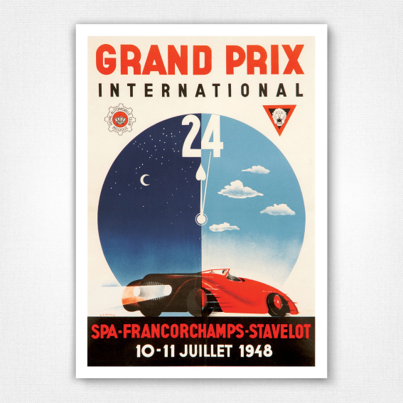 1948 International Grand Prix poster - Grand Prix International Spa Francorchamps 1948
