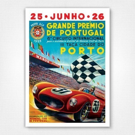 1955 Portugal Grand Prix poster - Grande Premio de Portugal poster