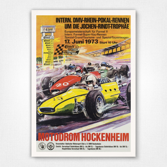 Motodrom Hockenheim 1973 poster - Vintage motor sport art