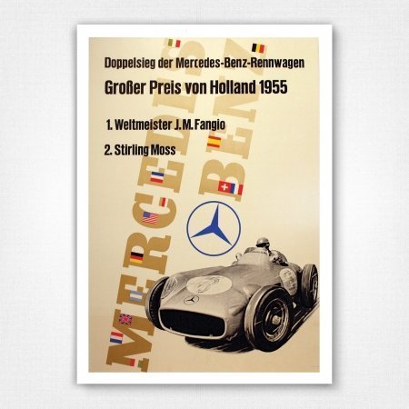 1955 Dutch Grand Prix poster - Mercedes-Benz - Grosser Preis von Holland 1955 poster