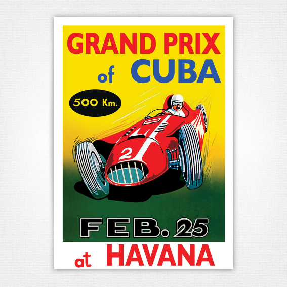 Grand Prix of Cuba poster - 1957 Cuban Grand Prix print