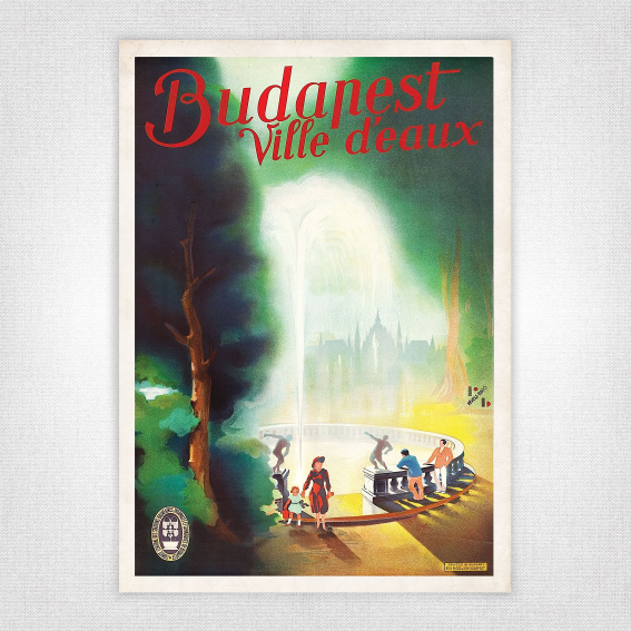 Budapest Ville d'eaux poster - Budapest travel poster