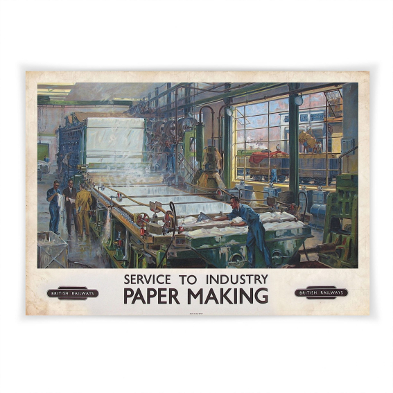 Service To Industry Paper Making poster - 1949 - Ellis Silas