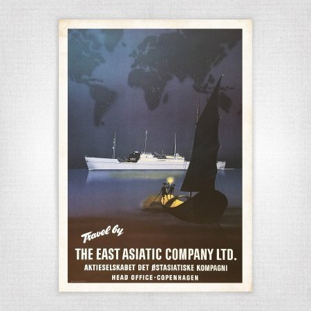 Travel by The East Asiatic Company Ltd poster - Dalsgaard - 1930s