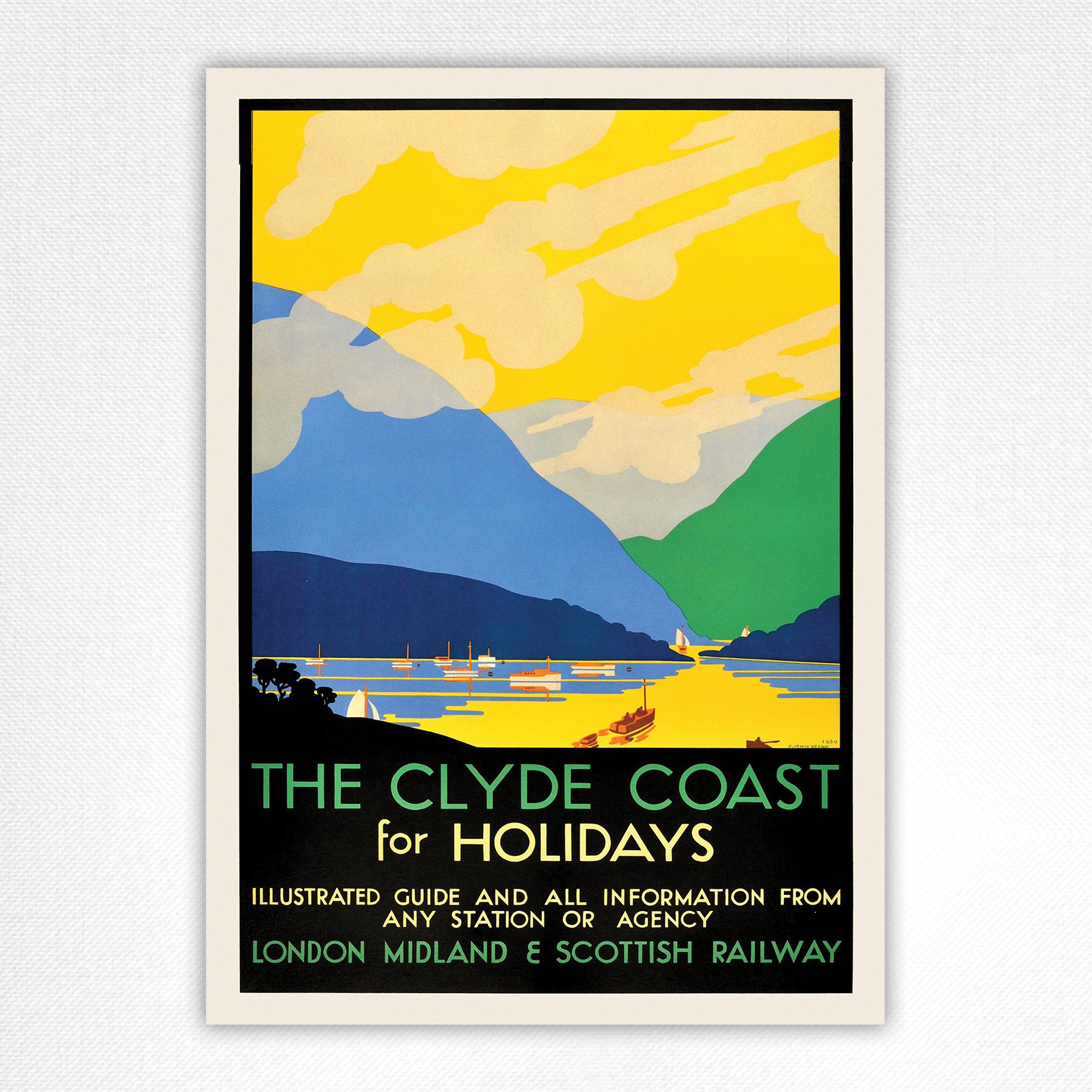The Clyde Coast railway poster - The Clyde Coast for Holidays - P Irwin Brown 1930