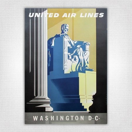 Washington DC travel poster - United Air Lines - Joseph Binder - 1955