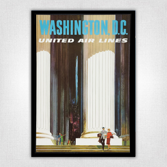 Washington DC poster United Air Lines poster - Stan Galli