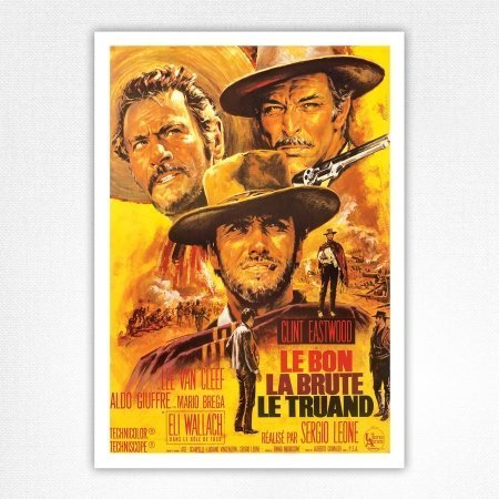 Le Bon La Brute Le Truand poster - French The Good, The Bad & The Ugly poster - Jean Mascii