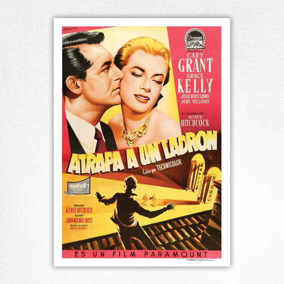 Atrapa a un Ladron film poster - Spanish To Catch A Thief poster -Alfred Hitchcock