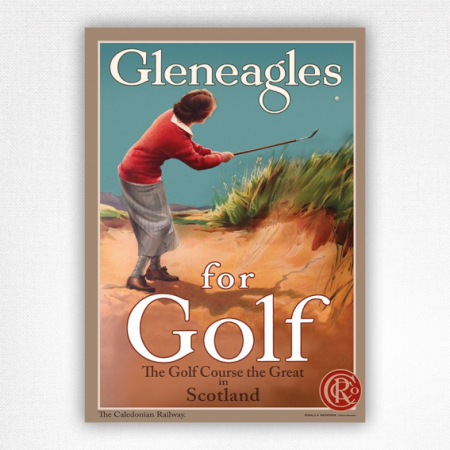 Gleneagles for Golf poster - The Caledonian Railway poster - c1920