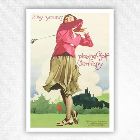 Stay young playing Golf in Germany poster - Ludwig Hohlwein 1930