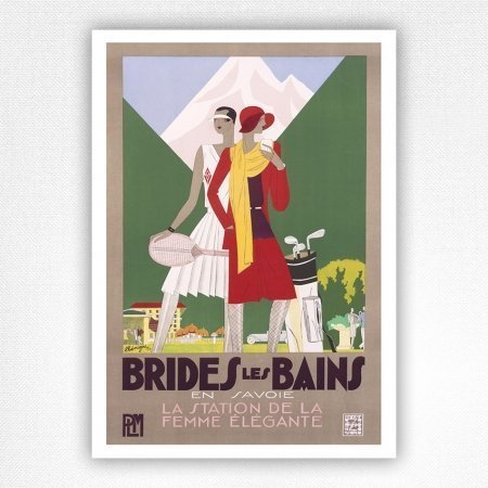 Brides Les Bains travel poster - Vintage Golf poster - Leon Benigini
