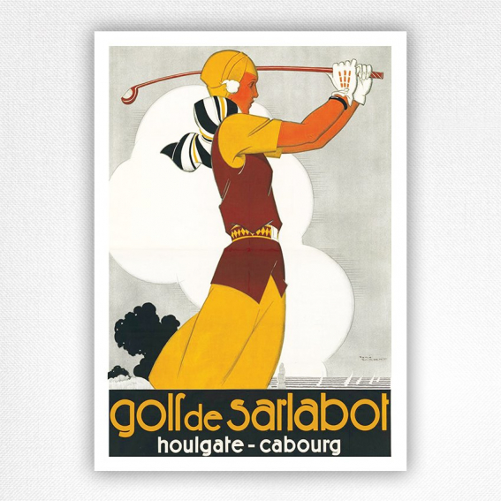 Golf de Sarlabot poster - Houlgate Cabourg - Vintage golf poster - Rene Vincent
