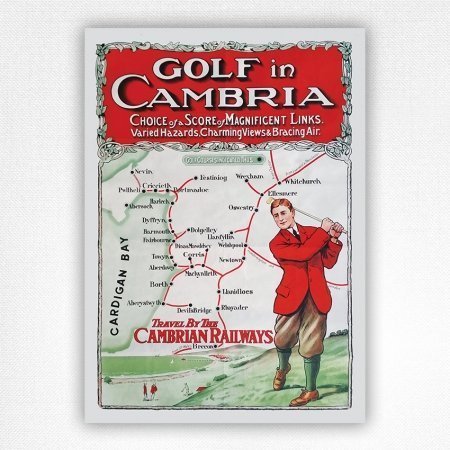 Golf in Cambria poster - 1910 Cambrian Railways poster