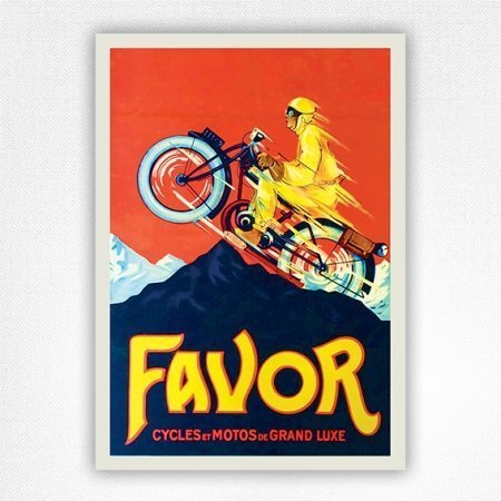 Favor cycles et motos poster - Vintage motorcycle poster - Jump left