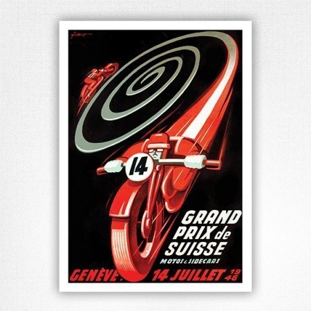 1946 Grand Prix de Suisse poster Motos & Sidecars poster - Geneve 1946