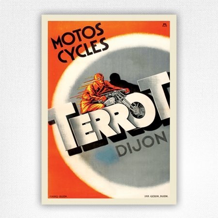 Terrot Motos Cycles poster - vintage motorcycle poster