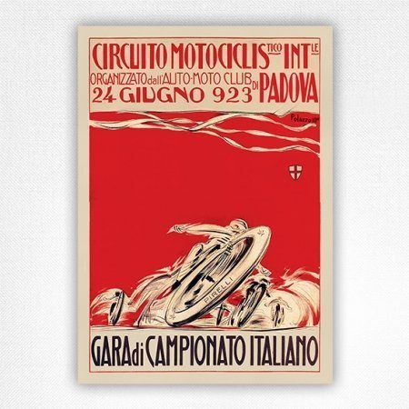 Circuito Motociclistico poster - Vintage Motorcycle Racing Poster - 1923