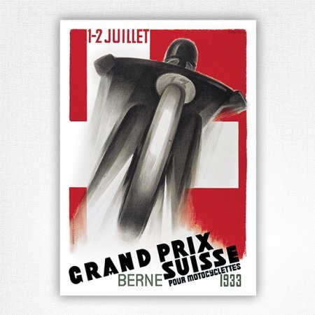 1933 Grand Prix Suisse poster - Vintage motorcycle poster - Enrich Ruprecht