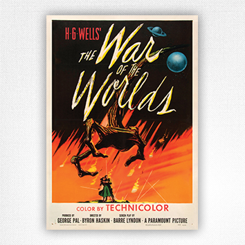 War of the Worlds film poster - HG Wells 1953 one sheet film poster