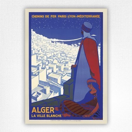 Alger La Ville Blanche poster - Algiers travel poster - Roger Broders