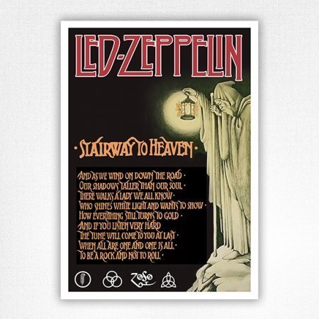 Led Zeppelin Stairway to Heaven poster - Hermit, Four Symbols, Lyrics poster