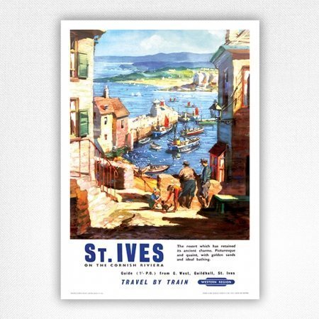 Cornwall St Ives vintage poster - John Power - 1956