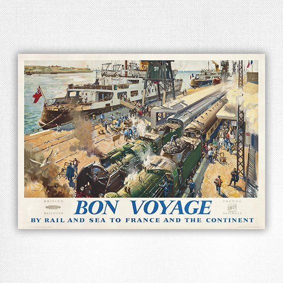 Bon Voyage poster - vintage railway poster - Terence Cuneo