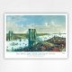 Grand birds eye view of the Great East River Suspension Bridge print