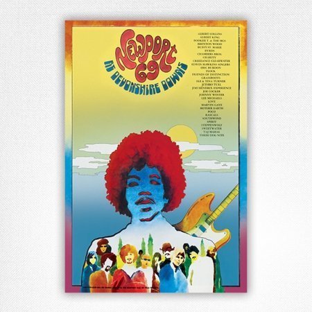 Newport 69 poster Jimi Hendrix Experience, The Byrds, CCR, Ike & Tina Turner, Jethro Tull & more