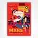 Mars space poster - NASA JPL travel poster - Caltech