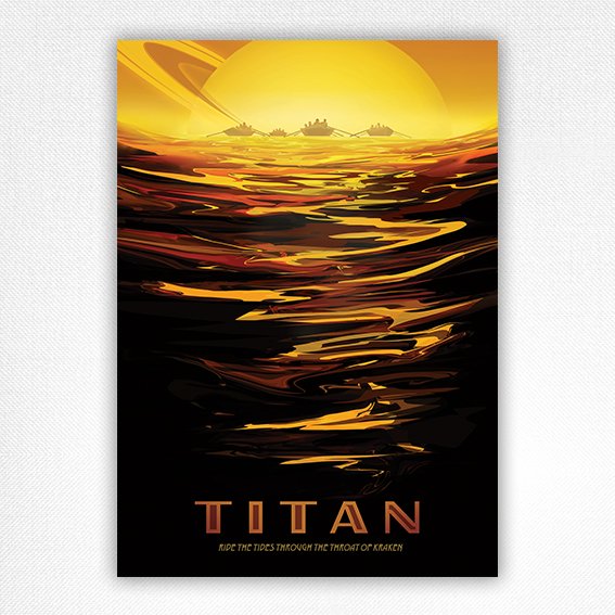 Titan space poster - NASA JPL travel poster