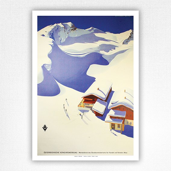 Austria Ski Chalet poster - Erich Von Wunschheim - c1930