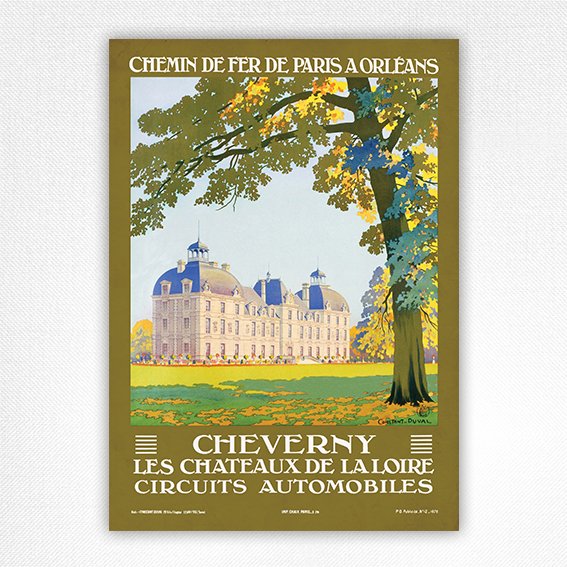 Cheverny travel poster - Les Chateaux de la Loire - Constant Duval - 1926