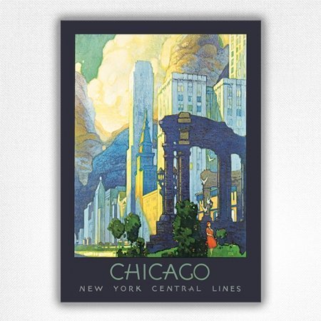 Chicago railway poster - New York Central Lines poster - Leslie Ragan 1929