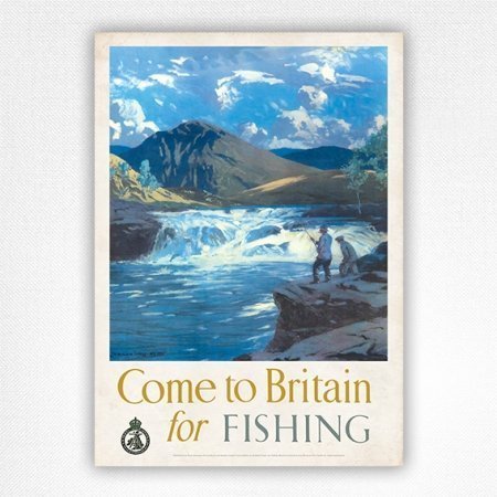 Come to Britain for Fishing poster - Vintage Fishing Poster - Norman Wilkinson - 1948