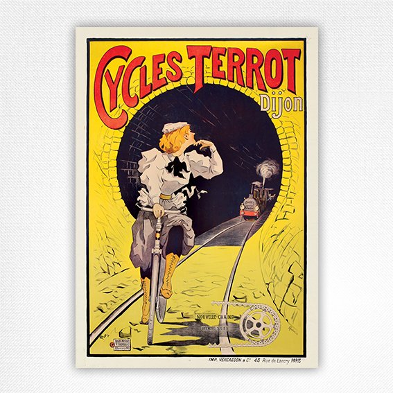 Cycles Terrot Dijon poster - Ploz -1890 - Vintage Cycling Poster - Ter02