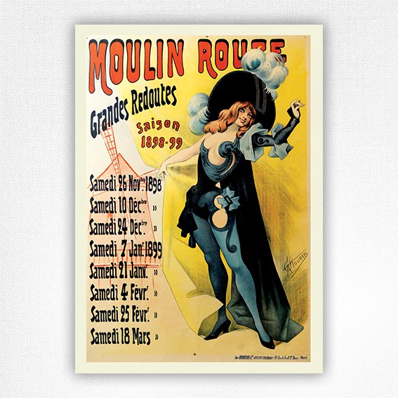 Moulin Rouge Grandes Redoutes poster - Alfred Choubrac - 1898