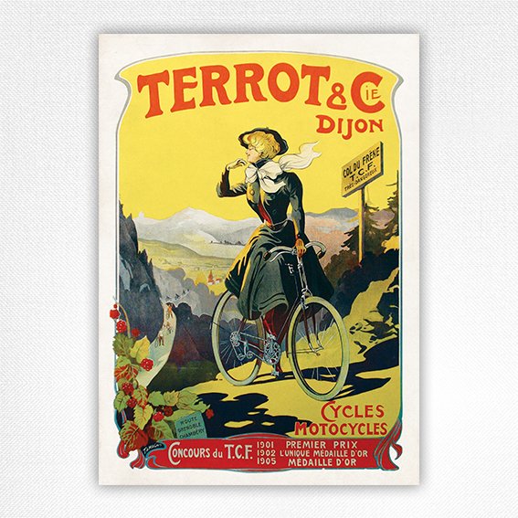 Terrot & Cie Vintage Cycling Poster - Col du Fréne - Ter06
