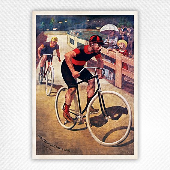 Milano-Torino Cycle Race Poster - Torino c1896 - Vintage Cycling Poster - Prem Stab Lit. Luigi Giami e figlio Torino